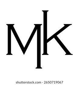 Alphabet letter MK monogram logo vector design 