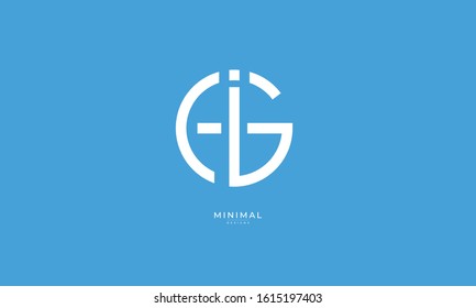 Alphabet letter monogram icon logo IG or GI