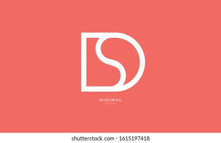 Alphabet letter monogram icon logo DS or SD