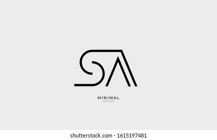 Alphabet letter monogram icon logo SA