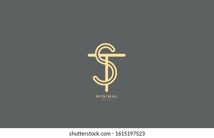 Alphabet letter monogram icon logo ST or TS