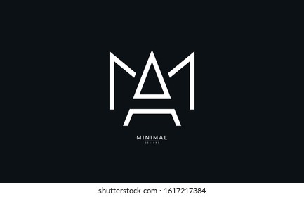 Alphabet letter monogram icon logo MA or AM