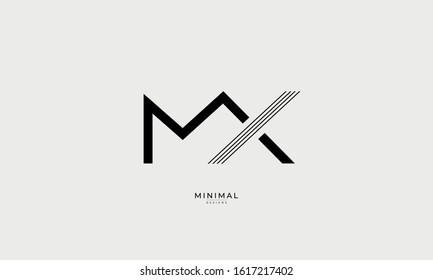 Alphabet letter monogram icon logo MX 