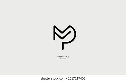 Alphabet Letter Monogram Icon Logo MP 