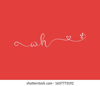 Alphabet letter monogram icon logo wh