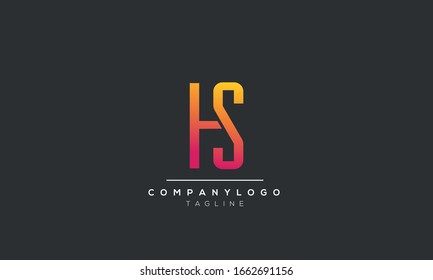 Alphabet letter monogram icon logo HS