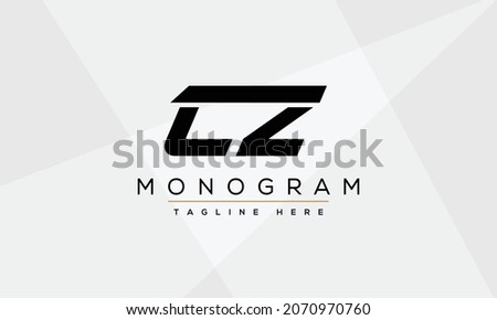 Alphabet letter monogram icon logo CZ