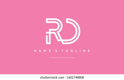 Alphabet letter monogram icon RD,DR,R and D