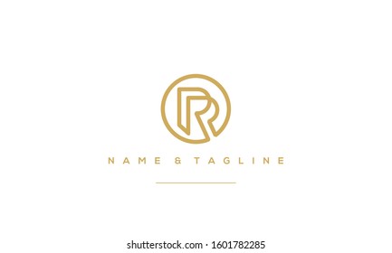 Alphabet letter monogram icon RR