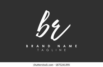 Letra alfabética Monograma Iniciales BR, B y R logotipo