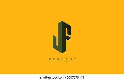 Alphabet letter Monogram Initials logo JF, FJ, J and F