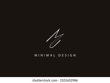Alphabet letter MU logo design art line