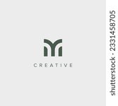 Alphabet letter MY YM logo design template - vector.
