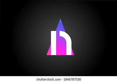 Alphabet letter N logo icon for company and business. Pink blue triangle design