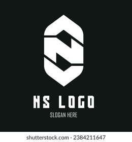 alphabet letter n. Modern Initial Logo NS