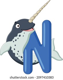 Alphabet letter N for Narwhal