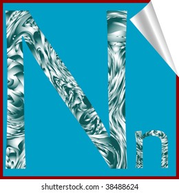 alphabet letter N, vector art illustration; more alphabet stickers in my gallery