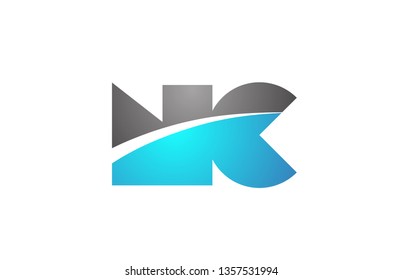 alphabet letter nc n c logo combination in blue and grey colors suitable for business and corporate identity