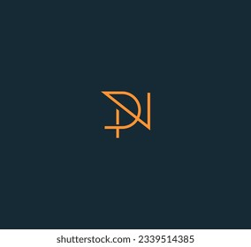 Alphabet letter ND, DN, PnD, DNP logo minimal monogram icon design vector template.