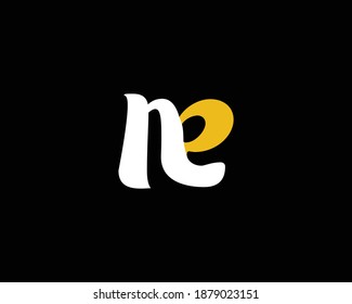 letra alfabética NE N E diseño de logotipo combinado adecuado para una empresa o negocio