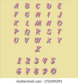 alphabet letter numbers type script vector