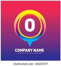 Alphabet letter O colorful logo in the circle. Vector design template elements for your application or company identity.