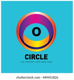 Alphabet letter o colorful logo in the circle. Vector design template elements for your application or company identity.