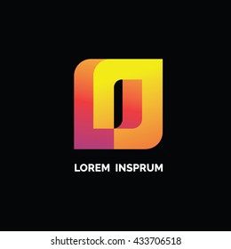 Alphabet letter O logotype. Color gradient logotype vector design template.