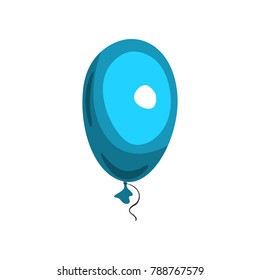 Alphabet letter O in shape of blue glossy air balloon. Cartoon shiny font. Isolated vector design for birthday invitation card, holiday poster or flyer