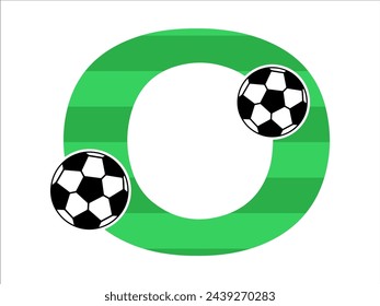 Alphabet Letter O with Soccer Ball Illustration
