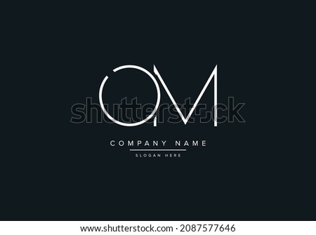 Alphabet letter OM monogram logo, OM MO icon line art Foto stock © 