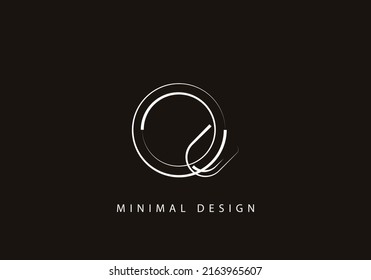 Alphabet letter OU logo design line art