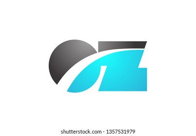 alphabet letter oz o z logo combination in blue and grey colors suitable for business and corporate identity