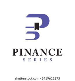 Alphabet letter P with book combination logo concept, Minimalist and modern book logo for education, Letter P vector icon monogram logo 
