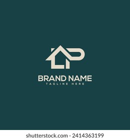 Alphabet letter P house symbol logo icon design template vector elements.
