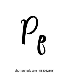 alphabet letter p lettering vector calligraphy manuscript