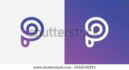 alphabet letter P monogram logo