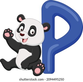 Letra alfabética P para Panda