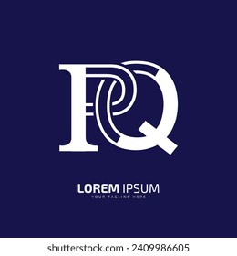 Alphabet letter P Q, logo icon vector PQ or QP minimal and negative space minimal vector