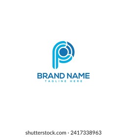 Alphabet letter P wifi connection symbol logo icon design template vector elements.