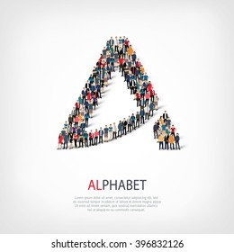 alphabet letter people crowd