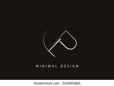 Alphabet letter PF logo design line art