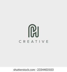 Alphabet letter PH HP logo design template - vector.
