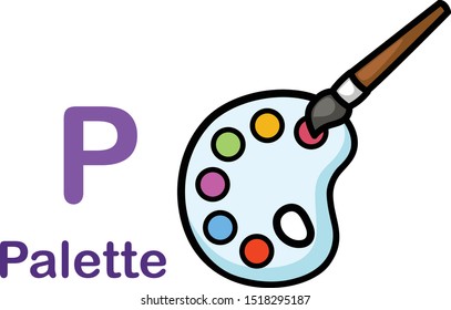 Alphabet Letter P-Palette vector illustration