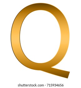 alphabet letter. letter Q gold  alphabet logos. Font style - vector illustration. 