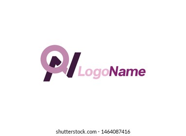 Alphabet letter Q N logo design. Isolated on white background.