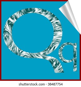 alphabet letter Q, vector art illustration; more alphabet stickers in my gallery