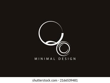 Alphabet letter QO logo design line art