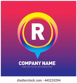 Alphabet letter R colorful logo in the circle. Vector design template elements for your application or company identity.