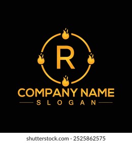 Alphabet letter R creative logo design